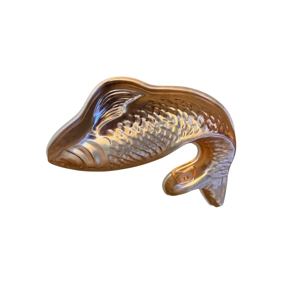 Vintage Copper Fish Mold Decorative Kitchen Wall Hanging Koi Carp Gelatin Pan